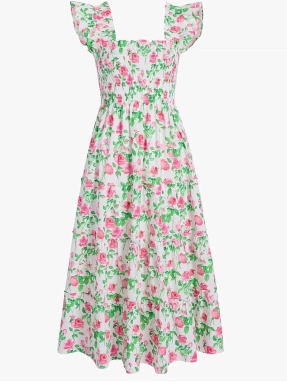 Hill House The Ellie Nap Dress In Pink Roses Medium Garden Weeding Tea Party - Picture 2 of 10